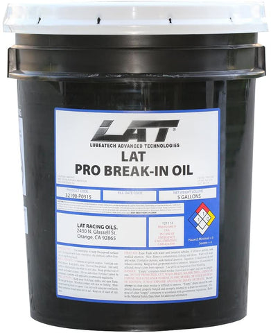 Lubeatech LAT 32198-5 'Pro' 15WT High Performance Break-in Oil - 5 Gallon