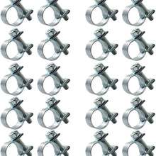 WFLNHB 20 Pcs 1/4" Fuel Injection Gas Line Style Hose Clamps 7/16" - 1/2" Dia Clip Pipe Kit for Automotive Agriculture Plant and Construction