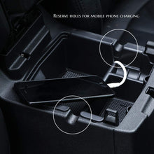 XBEEK Black Center Console Organizer Tray for Jeep Wrangler JL and 2020 Jeep Gladiator JT Accessories, Armrest Storage Box with Rubber Mats