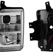 For 2008-2010 Ford F250 F350 F450 F550 Superduty LED Tube Projector Headlights Driver+Passenger Pair