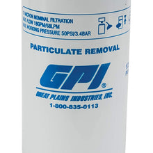 GPI P-18-10-1 Particulate Filter, 18 GPM (67L/min), 10 Micron, 1-12 UNF (GPI Genuine Accessory 129300-01)