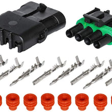 HIFROM 10 Kit (2+3+4 Pin Way) Waterproof Electrical Connector 1.5mm Series Terminals Heat Shrink Quick Locking Wire Harness Sockets 20-14 AWG