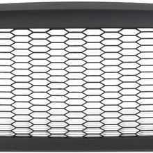 DNA Motoring GRF-OH-007-MBK-1 Matte Mesh Front Bumper Grille Girll Frame Replacement