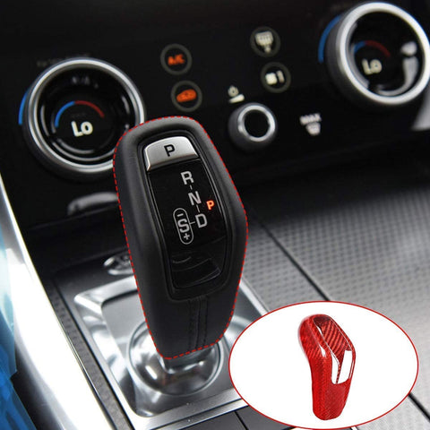 YIWANG Red Real Carbon Fiber Gear Shift Knob Head Cover for Land Rover Range Rover Sport 2018 2019 2020 Car Accessories
