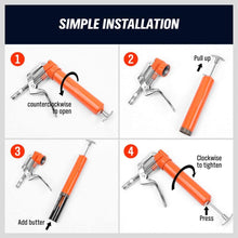 2900 PSI Mini Grease Gun, 120CC Manual Pistol Grip with 3OZ Cartridge Flexi Hose & Coupler for Auto Parts Mechanical Lubrication