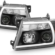 For 2004-2008 Ford F150 Full LED Daytime Running Lamp Bar Projector Headlights Black Housing Clear Lens Full Set