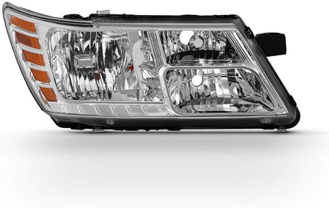 For 2009-18 Dodge Journey Passenger Side Only Headlight Assembly Chrome Housing Clear Lens