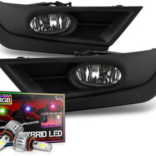 VIPMOTOZ Black Bezel OE-Style Front Fog Light Driving Lamp Housing Assembly For 2017-2018 Honda CR-V - Built-In Rainbow RGB LED Bulbs, Driver & Passenger Side