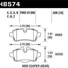 Hawk Performance HB574F.636 HPS Performance Ceramic Brake Pad