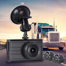 VSYSTO 3CH Dash Cam Record Camera Recording Backup DVR Front 1080P Side & Rear VGA View Blind Spot for Semi Trailer Truck Van Tractor Car Vehicle with Waterproof Lens 3"LCD Infrared Night Vision