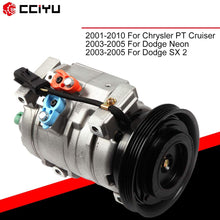 cciyu AC Compressor with Clutch for D-odge Neon SX 2001-2010 Ch-rysler PT Cruiser 2001-2010 CO 27001C Auto Repair Compressors Assembly