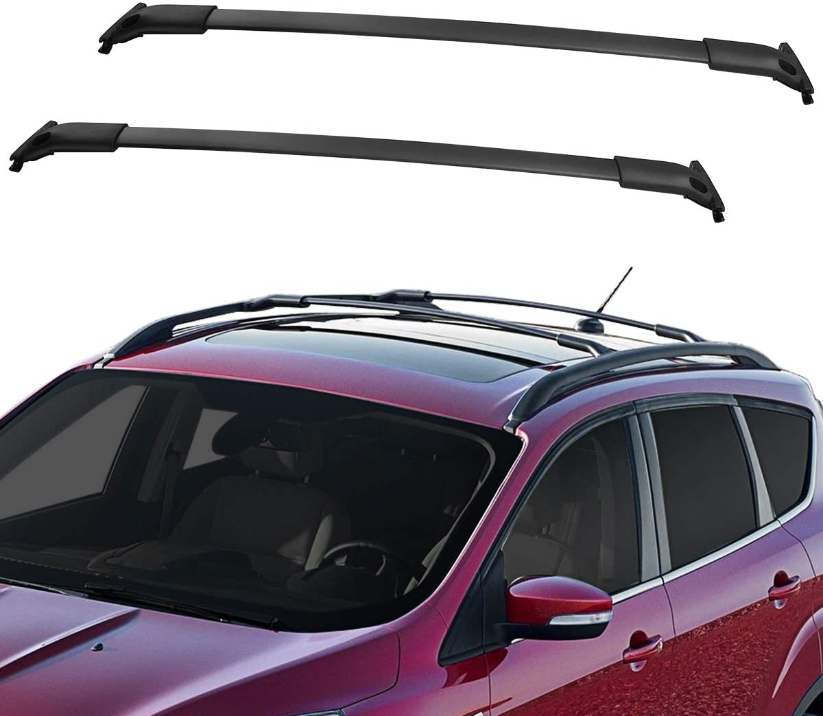 YITAMOTOR Roof Rack Cross Bars Compatible with 2013-2019 Ford Escape, Aluminum Crossbars Rooftop Luggage Cargo Bag Kayak Canoe Bike Carrier