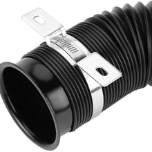 Qiilu Air Intake Tube Cleaner Hose 3inch Universal Cold Air Intake Inlet Pipe Kit Black Flexible Air Duct Hose