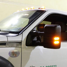 iJDMTOY Smoked Lens Switchback LED Side Mirror Marker Lamps Compatible With 2008-16 Ford F250 F350 F450 Super Duty, (2) Smoked Lens, White LED Parking Light, Amber LED Turn Signal Light