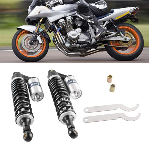 GZYF Pair 320mm Motorcycle Air Shock Absorbers Universal Fit For Honda Suzuki Yamaha Kawasaki ATV Go Kart Quad Dirt Sport Bikes Black & Silver