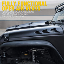 Xprite Fiberglass Hood Cover with Open Scoop for 2007-2018 Jeep Wrangler JK