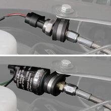 GlowShift Sensor Relocation Hose Kit for Oil & Fuel Pressure Sensors - Includes 3' Fuel Rated Steel Braided Hose, (2) -4 AN Fittings with Male & Female 1/8-27 Threads & 3/4" Cushion Clamp