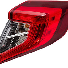 Brock Replacement Passengers Tail Light Quarter Panel Mounted Tail Lamp Compatible with 16-18 Civic Sedan 33500TBAA01