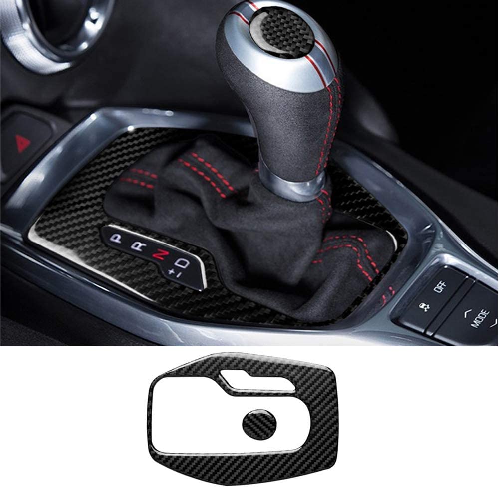 for Camaro Real Carbon Fiber Gear Shift Cover Trim for Chevrolet Camaro 2017-2020 Accessories 2pcs