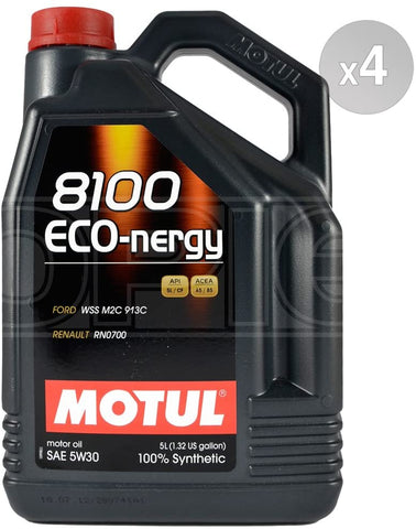 Motul USA 8100 Eco-nergy 5W30 Motor Oil 5L Case Of 4 P/N 102898-4