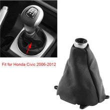 Car Manual PU Leather Gear Gaiter Shift Shifter Boot Replacement for Honda Civic 2006-2012