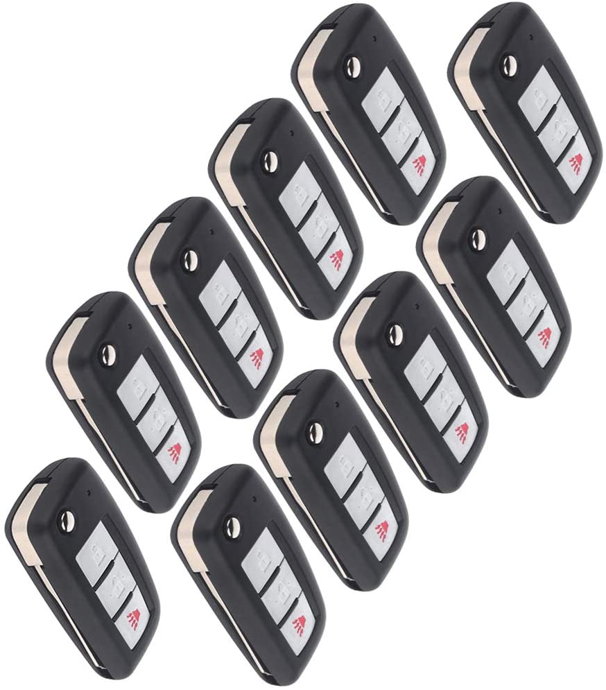 AUTOMUTO 3 Buttons Keyless Key Fob Remote Control Car key Transmitter 10X Replacement fit for Nissan Rogue 14-18  ADP12548301S