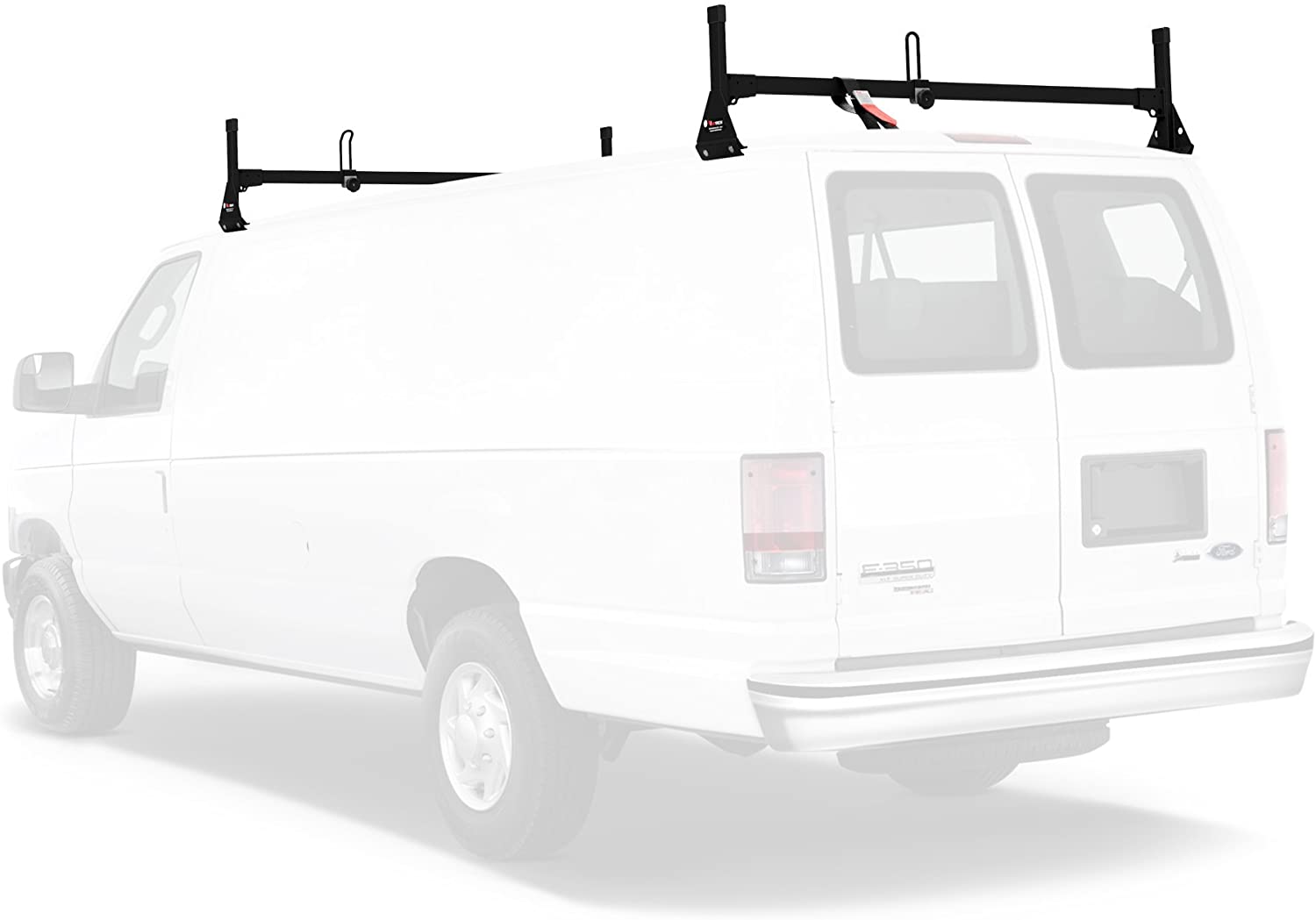 Vantech Steel H1 Rack 2 Bar System for a Ford Econoline 1992-On Black