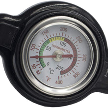 High Pressure 1.8 Radiator Cap Temperature Gauge Fit for Honda Kawasaki Suzuki Yamaha Select Motorcycle ATV Models-1.8 Bar, 25.6psi