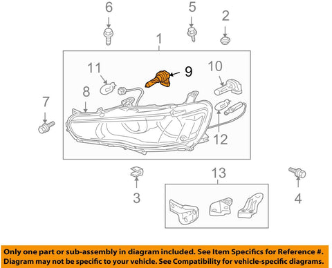 Mitsubishi OEM 10-15 Outlander-Headlight Headlamp Bulb MS820959