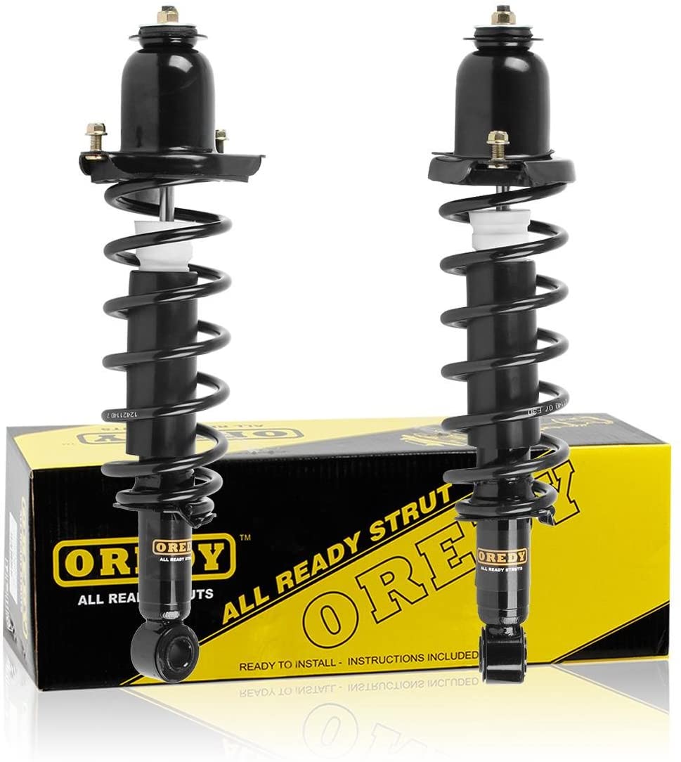 OREDY Rear Pair Complete Shocks Struts Coil Spring Assembly Kit Compatible with Toyota Corolla/Matrix and Pontiac Vibe FWD 2003 2004 2005 2006 2007 2008#171373L 171373R 15371 15372