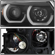 V2 3D Halo LBDRL Headlights for BMW 3-Series E90 06-08 - 4 Door - Black/Clear Lens