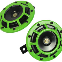 LIME GREEN SUPER LOUD TWO ELECTRIC BLAST TONE HORN MOTORCYCLE CHOPPER 12V