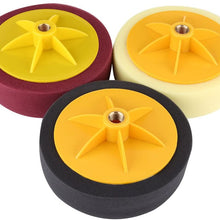 Terisass 3 Pcs Car Cleaning Pads Round Shape Auto Polisher Buffer Pads Kit 6 Inch 15cm Sponge Polishing Pad Universal Polishing Buffing Waxing Pad Kit with M14 Drill Adapter(Black + Yellow + Wine Red)