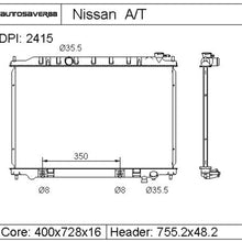 Radiator Compatible with 2002-2006 Nissan Altima, Compatible with 2004-2006 Nissan Maxima 3.5L V6 ATRD1059