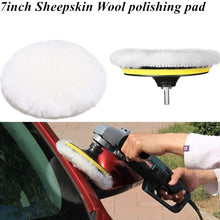 Sisha 7" Polishing Pads Set, 5Pcs Wool and Sponge Buffing Pads with M14 Adapter for Sanding, Polishing, Waxing, Sealing Glaze (Sticky Backing Pad Included)