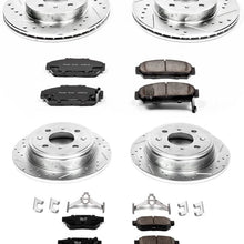 Power Stop K693 Front & Rear Brake Kit with Drilled/Slotted Brake Rotors and Z23 Evolution Ceramic Brake Pads