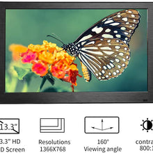 13.3 Inch Portable Monitor KENOWA HD Computer Display 1366X768 with HDMI VGA Video Input Interface for PS4 Mini PC Laptop Raspberry Pi CCTV Camera CCD External Secondary Display