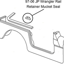 Pair Set Side Panel Rear Corner Weatherstrip Hard Soft Top Rail Retainer Mucket Seals Replacement for Jeep Wrangler 55177257AB 55176524AC AutoAndArt