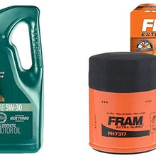Castrol 03057 GTX MAGNATEC 5W-30 Full Synthetic Motor Oil, 5 Quart + FRAM PH7317 Extra Guard Passenger Car Spin-On Oil Filter