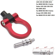 EPMAN CNC Billet Aluminum Front/Rear European Car Tow Hook For BMW E82 E88 E90 E91 E92 E93 Euro Style Circular Ring (Red)