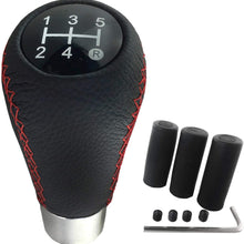 Arenbel Leather Shift Knob 5 Speed Black Gear Shifting Stick Shifter fit Most Manual Vehicle