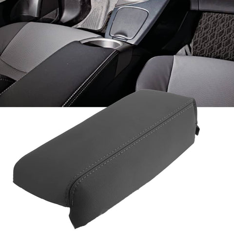 Real Leather Center Console Lid Armrest Cover For 2004-2009 Toyota Prius Gray