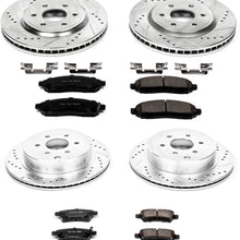 Power Stop K144 Front & Rear Brake Kit with Drilled/Slotted Brake Rotors and Z23 Evolution Ceramic Brake Pads