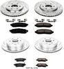 Power Stop K144 Front & Rear Brake Kit with Drilled/Slotted Brake Rotors and Z23 Evolution Ceramic Brake Pads