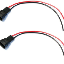 iJDMTOY (2) 9005/9006/H10 Male Adapter Wiring Harness Sockets Wire For Headlights, Fog Lights Retrofit or Installing Cubic LED Pod Lights, LED Light Bar, LED Work Lamps, etc