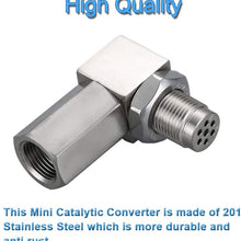 90 Degree Oxygen O2 Sensor Socket Real Mini Catalytic Converter 201 Stainless