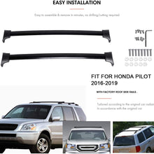 AUXMART Roof Rack Cross Bars Fit for 2009 2010 2011 2012 2013 2014 2015 Honda Pilot, Black Rooftop Luggage Rack Rail Replacement,Aluminum Cargo Carrier Bars