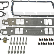 APDTY 726421 Intake Manifold Upper & Lower Gasket Kit For Dodge & Jeep 5.2L & 5.9L Engines (Includes Bolts & New Thermostat)(4897383AC)