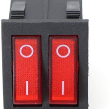 iJDMTOY (1) Dual On/Off Snap-In Rectangle Rocket Dashboard Switch For Car Truck SUV ATV (2-PIN SPST 16A/250V)