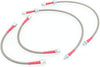 AJP Distributor Front Rear Stainless Steel Braided Oil Brake Line Cable Hose For Mazda RX7 RX-7 FB (Silver Red)